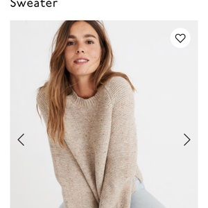 Flecked Wide-Sleeve Pullover Sweater